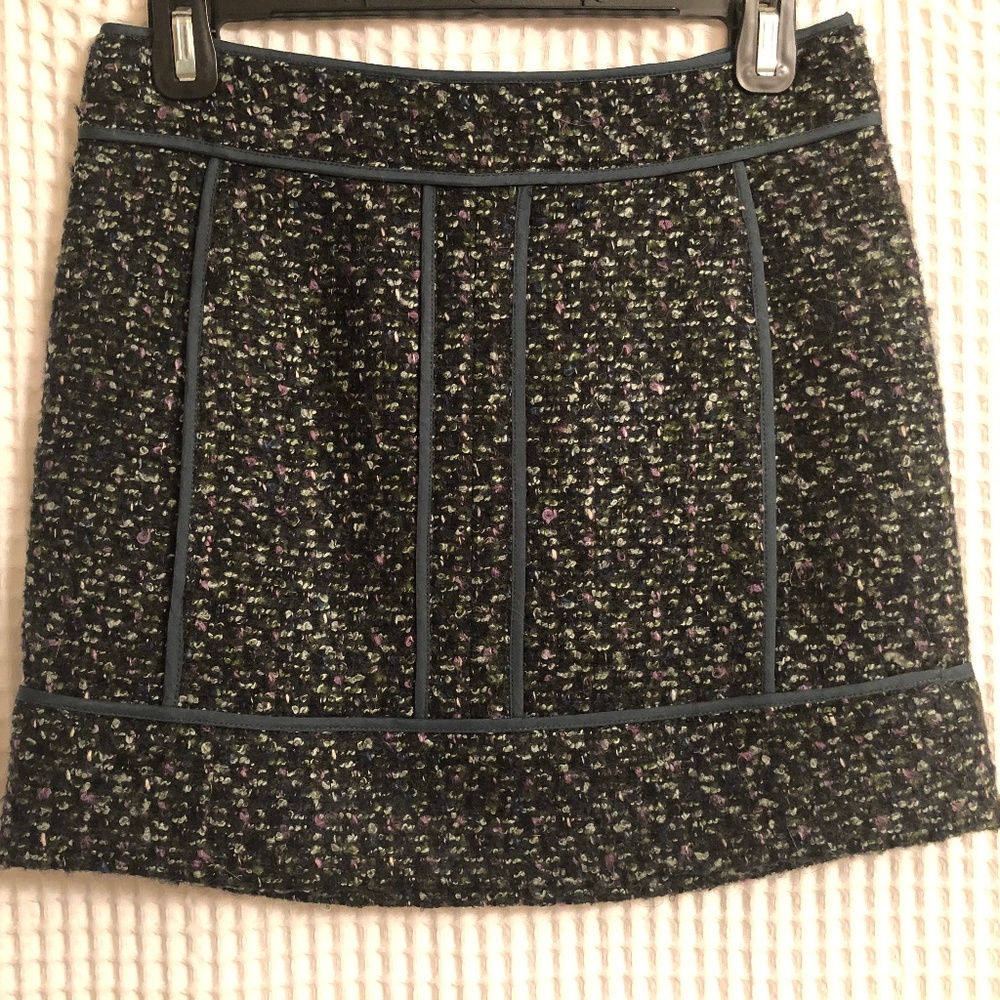 J. Crew Tweed Skirt w/Exposed Zipper
